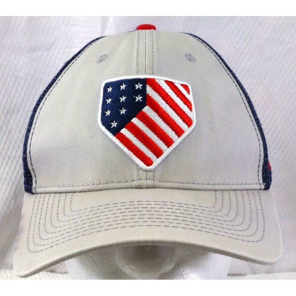 Vintage Baseballism USA Trucker Hat With Mesh Back Snapback *Stain